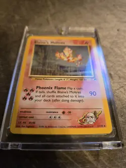 Pokemon TCG Blaine's Moltres Holo Swirl! 1/132 Gym Heroes NM Condition Ungraded - Image 3