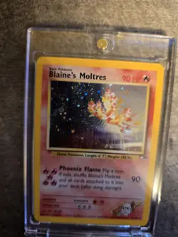 Pokemon TCG Blaine's Moltres Holo Swirl! 1/132 Gym Heroes NM Condition Ungraded - Image 4