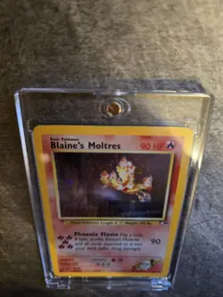 Pokemon TCG Blaine's Moltres Holo Swirl! 1/132 Gym Heroes NM Condition Ungraded - Image 5