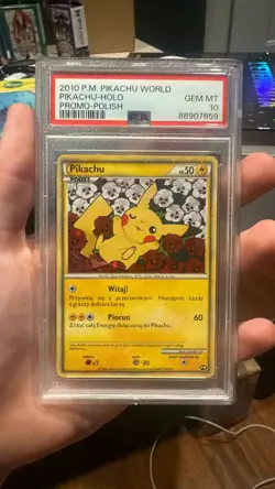 2010 Pokemon Pikachu World Promo Polish PSA 10 Gem Mint Holo Rare Card - Image 1