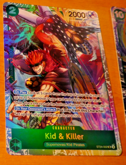 ONE PIECE ENGLISH CARD GAME HOLO CARTE KID & KILLER ST24-002 SR ST EN MINT - Image 1