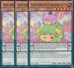 Yugioh Performapal Gumgumouton x 3 - 1st Edition Rare NM - Free Holographic Card - Image 1