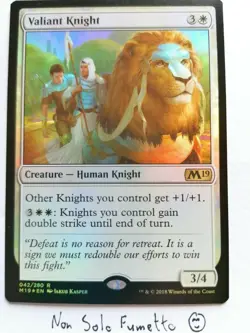 MTG - VALIANT KNIGHT - M19 FOIL - CAVALIERA IMPAVIDA - NEAR MINT - INGLESE - Image 1