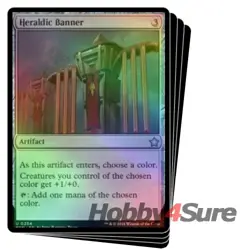 Foil Heraldic Banner X4 M/NM Magic: The Gathering MTG Foundations - Image 1