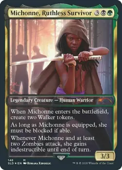 1x FOIL MICHONNE, RUTHLESS SURVIVOR - The Walking Dead Secret Lair - MTG - Magic - Image 1