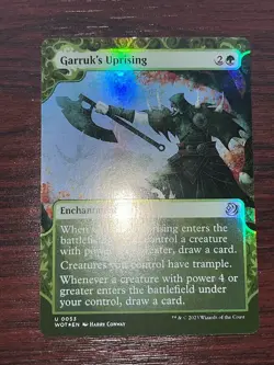 1x FOIL BORDERLESS GARRUK'S UPRISING - Eldraine - MTG - Magic the Gathering - Image 1