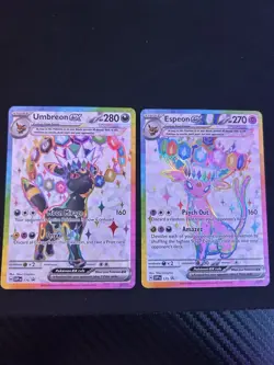 Pokemon Umbreon and Espeon Black Star Promo SVP175 SVP176 Figure Collection NM/M - Image 1