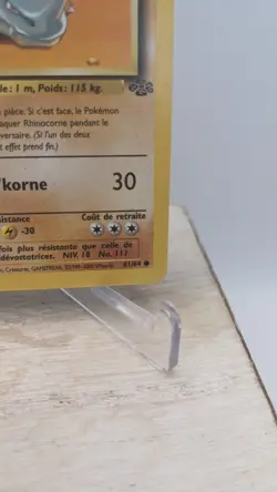 Vintage Pokemon TCG WOTC French Jungle Set #61/64 Rhyhorn - Rhinocorne MP - Image 3