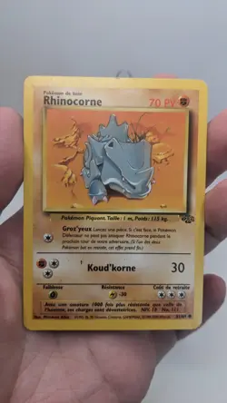 Vintage Pokemon TCG WOTC French Jungle Set #61/64 Rhyhorn - Rhinocorne MP - Image 4