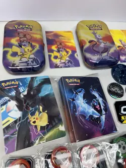 HUGE Pokemon TCG Accessories Lot Coins Dividers Dice Markers Tins Portfolio ++ - Image 2