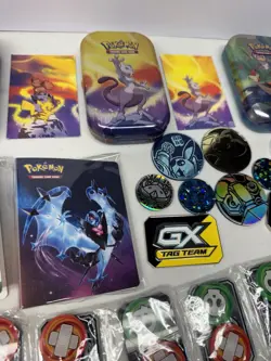 HUGE Pokemon TCG Accessories Lot Coins Dividers Dice Markers Tins Portfolio ++ - Image 3