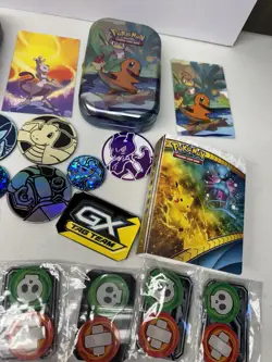HUGE Pokemon TCG Accessories Lot Coins Dividers Dice Markers Tins Portfolio ++ - Image 5