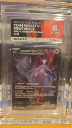 Pokemon TCG Team Rocket’s Mewtwo Ex 231/182 SIR Destined Rivals Ace 8 NM - Image 1