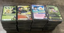 several organized stacks of collectible trading cards from Dragon Ball Z Ccg. - Image 1