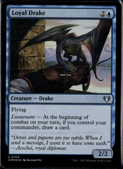 Loyal Drake - 104 - Foil - CMM - NM-M Magic the Gathering! - Image 1