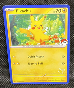 Pikachu Blue Border Pokeball Exclusive My First Battle Promo Pokemon Card NM - Image 1
