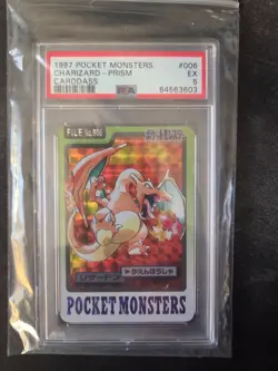 1997 Pokemon Pocket Monsters Charizard - Prism CARDASS #006 PSA 5 EX - Image 1