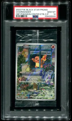 PSA 10 Charmander Obsidian Flames Pokemon Center ETB Promo Sealed #044 POP 3 - Image 1