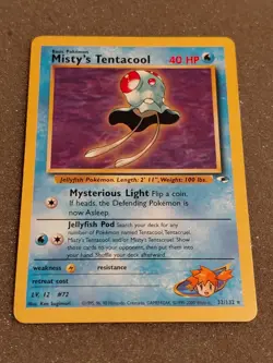 Pokemon - Lot Of 2 - Mistys Tentacool - Gym Heroes - Image 2