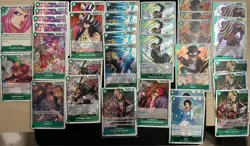 One Piece Card Game GREEN Deck 150 + Cards Ready to Play Mixed Lot Duplicates - Image 1