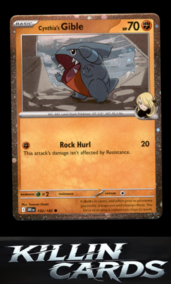 Cynthia's Gible 102/182 Pokemon Common SV10: Destined Rivals Card NM - Image 1