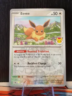 Pokemon Card Eevee 074/131 Pokemon Day Stamped Promo 2025 Reverse Holo NM - Image 1