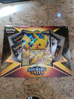 NEW POKEMON TCG: SHINING FATES PIKACHU V BOX | 4 Booster Packs SEALED - Image 1