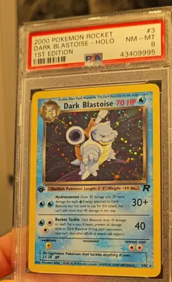 Dark Blastoise 1st Edition Holo Team Rocket - Perfect Swirl Rare Pokemon Card - Image 2