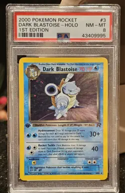 Dark Blastoise 1st Edition Holo Team Rocket - Perfect Swirl Rare Pokemon Card - Image 4