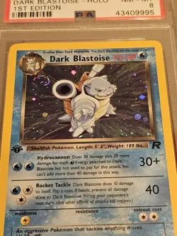 Dark Blastoise 1st Edition Holo Team Rocket - Perfect Swirl Rare Pokemon Card - Image 5