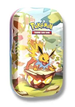 POKEMON TCG: SCARLET & VIOLET - PRISMATIC EVO MINI TIN JOLTEON 2 PACKS & 1 COIN! - Image 1