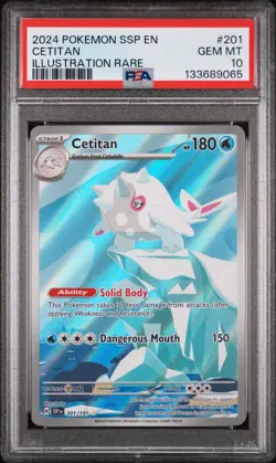 Pokemon Cetitan Illustration Rare Surging Sparks #201 Graded Card PSA 10 - Image 1