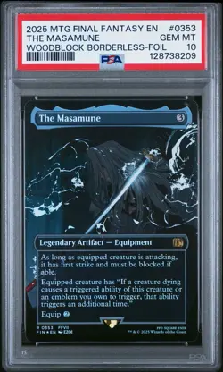 PSA 10 THE MASAMUNE #0353 WOODBLOCK BORDERLESS FOIL 2025 MTG FINAL FANTASY EN - Image 1