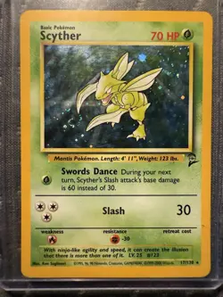 LP Pokemon Base Set 2 Scyther 17/130 Holo Rare - Image 1