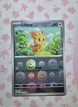 Pokemon TCG Scarlet & Violet White Flare Lillipup 074/086 Pokeball Reverse Holo - Image 1