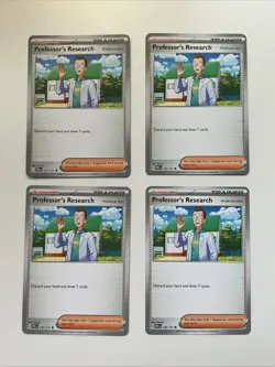 Pokemon TCG Professor’s Research - Professor Elm Trainer x4 - NM - Image 1