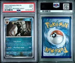 2025 Pokemon Pre En Umbreon Poke Ball Reverse Holo PSA 9 - Image 3