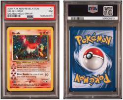 2001 POKEMON Neo Revelation DOUBLE HOLO Error #7 HO-OH-HOLO PSA NM 7 - Image 1