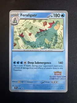 Pokemon Card Feraligatr SVP 213 Illustration Contest 2024 Scarlet & Violet Promo - Image 1