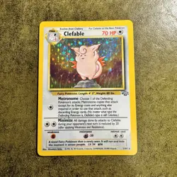 Pokemon TCG Clefable 1/64 Jungle Holo Card LP Excellent Condition - Image 1