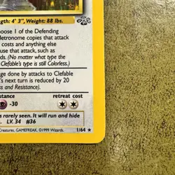Pokemon TCG Clefable 1/64 Jungle Holo Card LP Excellent Condition - Image 3