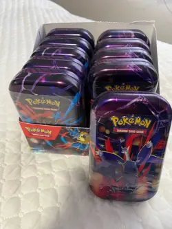 Pokemon TCG Mega Evolution Mini Tin Display 10 Tins Factory Sealed Full Set - Image 1