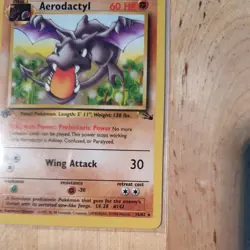 Aerodactyl 16/62 1st Edition Pokemon TCG Fossil Set Rare Sleeved Non-holo Vgc Uk - Image 4