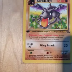 Aerodactyl 16/62 1st Edition Pokemon TCG Fossil Set Rare Sleeved Non-holo Vgc Uk - Image 5