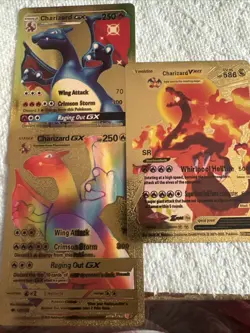 Pokemon 3 V Vmax Gx Gold Foil 🔥Fan Art🔥set NM - Image 1
