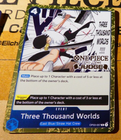 ONE PIECE ENGLISH CARD RARE JUDGE GAME CARTE PROMO HOLO OP03-057 EN MINT - Image 1