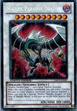 Yugioh Malefic Paradox Dragon YMP1-EN007 Limited Edition Secret Rare NM - Image 1