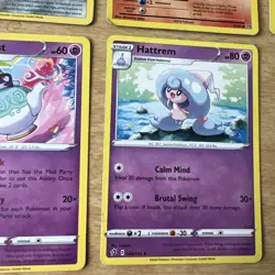 Pokemon 6 Card Lot Charmander Meowth Hattrem etc - Image 3