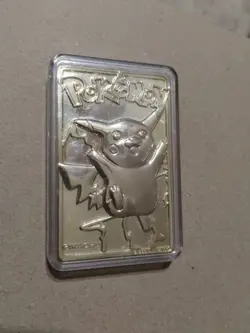 1999 Burger King Pokemon Pikachu Trading Card Gold Plated 23K Nintendo Burger - Image 1