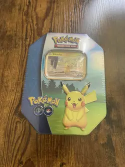 Pokemon Go! Pikachu Tin Trading Card Game New Factory Sealed - Image 1